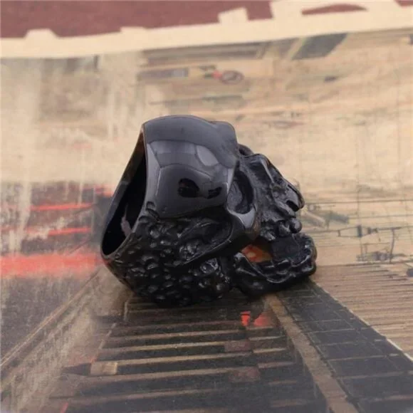 Solid Death Skull Zombi Mens Solid Stainless Steel Ring Trendy - Picture 5 of 8